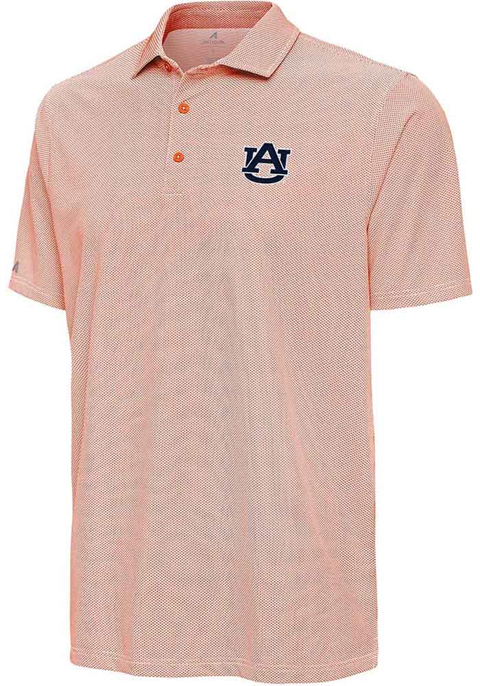 Antigua Auburn Tigers Mens Pave ORANGE Short Sleeve Polo