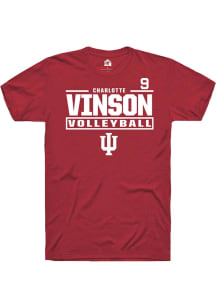 Charlotte Vinson Rally Mens Crimson Indiana Hoosiers NIL Stacked Box Player T Shirt