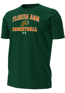 Under Armour Florida A&amp;M Rattlers Green Basketball Performance Short Sleeve T Shirt