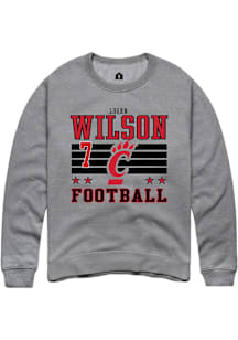 Logan Wilson Cincinnati Bearcats Mens Grey Football NIL Striped Player Crew