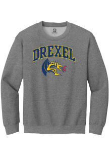 Mens Drexel Dragons Graphite Summit Sportswear Arch Logo Crew Sweatshirt