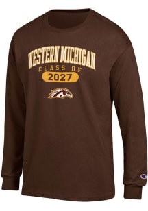 Mens Western Michigan Broncos Brown Champion Arch Pill Class of 2027 Jersey Tee