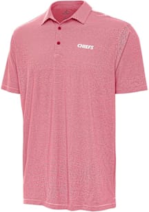 Antigua Kansas City Chiefs Mens Red Wordmark Twine Short Sleeve Polo