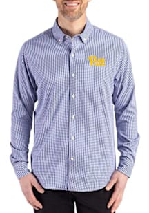 Mens Pitt Panthers Blue Cutter and Buck Skyline Long Sleeve Dress Shirt