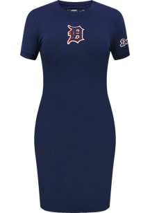 Pro Standard Detroit Tigers Womens Navy Blue Classic Short Sleeve Dress