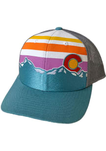 Colorado Alpenglow Trucker Adjustable Hat - Light Blue