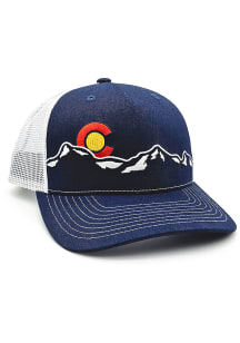 Colorado 2T Mountain Range Trucker Adjustable Hat - Navy Blue