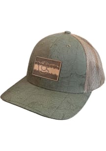 Colorado Topo Flag Patch Trucker Adjustable Hat - Green