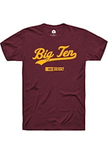 Rally Big Ten Maroon Script Short Sleeve T Shirt