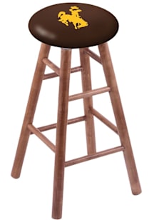 Wyoming Cowboys Round Cushion Maple Pub Stool - Brown