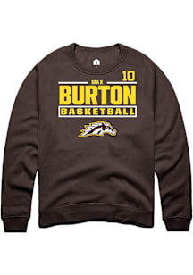 Max Burton Western Michigan Broncos Mens Brown NIL Stacked Box Player Crew