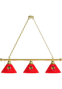 Chicago Blackhawks 3 Shade Gold Billiard Lamp
