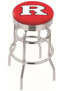 Black Rutgers Scarlet Knights Double-Ring Swivel Chrome Pub Stool