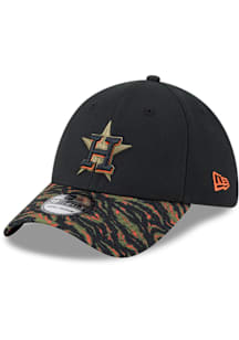 New Era Houston Astros Mens Black DL Tiger Stripe 39THIRTY Flex Hat