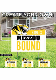 Missouri Tigers Personalized School Bound Yard Sign - White