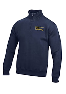 Mens Navy Blue Drexel Dragons Embroidered Qtr Zip Pullover