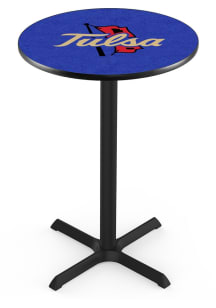 Black Tulsa Golden Hurricane Cross Base Pub Table