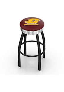 Central Michigan Chippewas 3 Ring Chrome Seat Pub Stool - Black