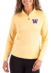 Cutter and Buck Washington Huskies Womens Gold Coastline Qtr Zip