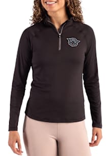 Womens Cincinnati Bearcats Black Cutter and Buck Vault Coastline Qtr Zip