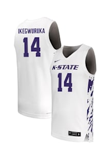 Mobi Ikegwuruka  Nike K-State Wildcats White NIL Name And Number Jersey