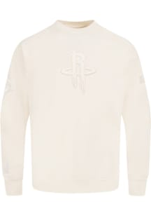 Pro Standard Houston Rockets Mens White Cream Neutral Long Sleeve Fashion Sweatshirt