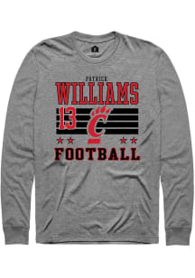 Patrick Williams Mens Grey Cincinnati Bearcats NIL Striped Long Sleeve Player T Shirt