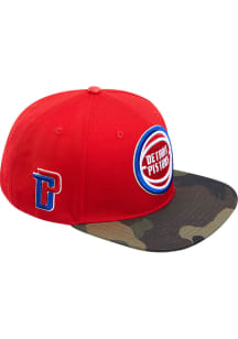Pro Standard Detroit Pistons Red Camo Visor Mens Snapback Hat