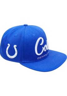 Pro Standard Indianapolis Colts Blue Script Wordmark Mens Snapback Hat