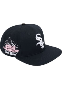 Pro Standard Chicago White Sox Black World Series Side Patch Mens Snapback Hat