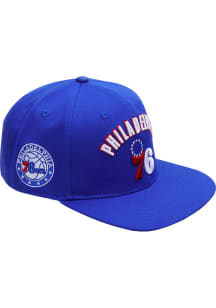 Pro Standard Philadelphia 76ers Blue Stacked Logo Mens Snapback Hat