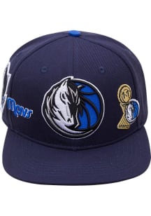 Pro Standard Dallas Mavericks Navy Blue Double Front Logo Mens Snapback Hat