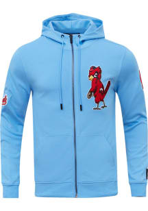 Pro Standard St Louis Cardinals Mens Light Blue Retro Logo Long Sleeve Zip Fashion