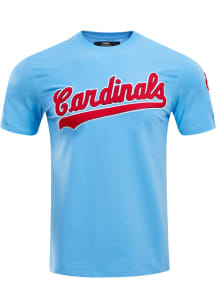Pro Standard St Louis Cardinals Light Blue Classic Chenille Short Sleeve Fashion T Shirt