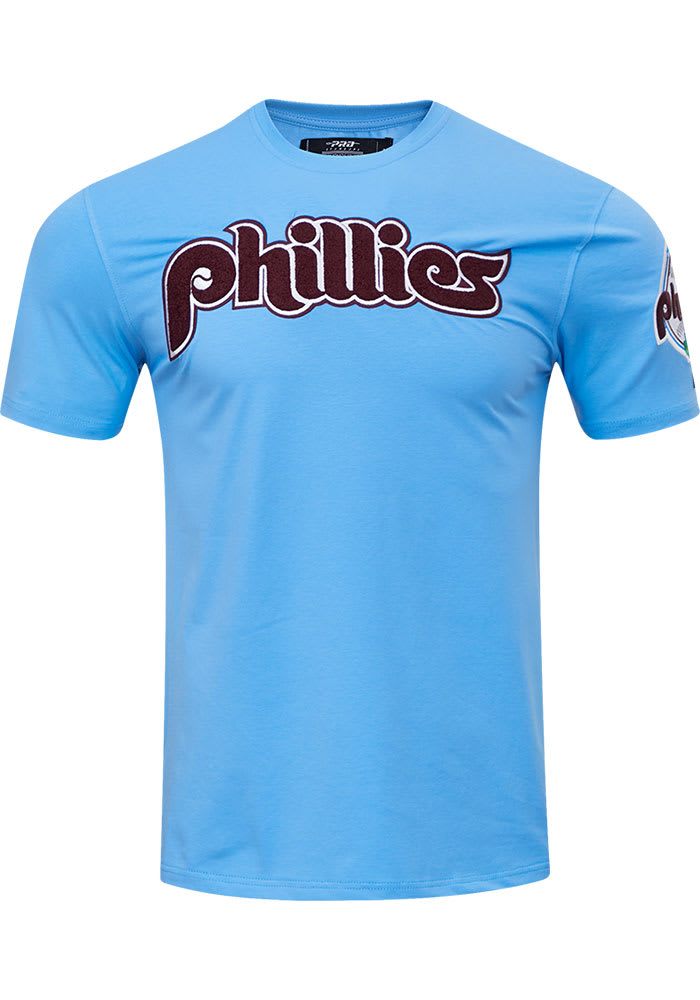 Pro Standard Philadelphia Phillies Light Blue Classic Short Sleeve Fashion T Shirt, Light Blue, 95% Cotton / 5% SPANDEX, Size XL, Rally House
