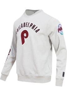 Pro Standard Philadelphia Phillies Mens Grey Bristle Long Sleeve Fashion Sweatshirt