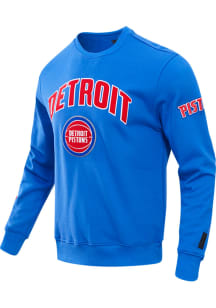 Pro Standard Detroit Pistons Mens Blue Classic Long Sleeve Fashion Sweatshirt