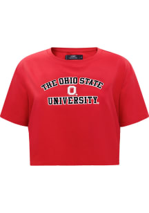 Pro Standard Ohio State Buckeyes Womens Red Boxy Short Sleeve T-Shirt