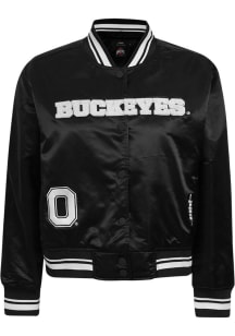 Womens Ohio State Buckeyes Black Pro Standard Pearl Satin Light Weight Jacket