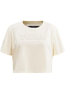 Pro Standard Philadelphia 76ers Womens Tan Neutrals Short Sleeve T-Shirt