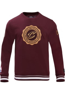Pro Standard Cleveland Cavaliers Mens Maroon Crest Emblem Long Sleeve Fashion Sweatshirt