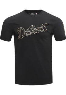 Pro Standard Detroit Tigers Black Black and Gold Short Sleeve Fashion T Shirt