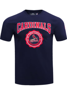 Pro Standard St Louis Cardinals Navy Blue Crest Emblem Short Sleeve Fashion T Shirt