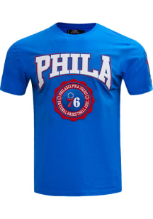 Pro Standard Philadelphia 76ers Blue Crest Emblem Short Sleeve Fashion T Shirt