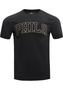 Pro Standard Philadelphia 76ers Black Black and Gold Short Sleeve Fashion T Shirt