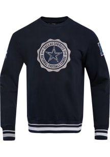 Pro Standard Dallas Cowboys Mens Navy Blue Team Crest Long Sleeve Fashion Sweatshirt