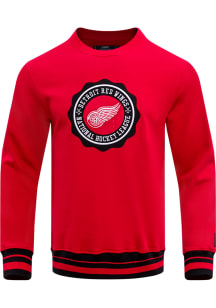 Pro Standard Detroit Red Wings Mens Red Team Crest Long Sleeve Fashion Sweatshirt