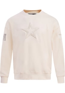 Pro Standard Dallas Cowboys Mens White Neutral Long Sleeve Crew Sweatshirt