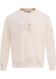 Pro Standard Dallas Stars Mens White Neutral Long Sleeve Crew Sweatshirt