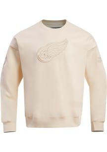 Pro Standard Detroit Red Wings Mens White Neutral Long Sleeve Crew Sweatshirt